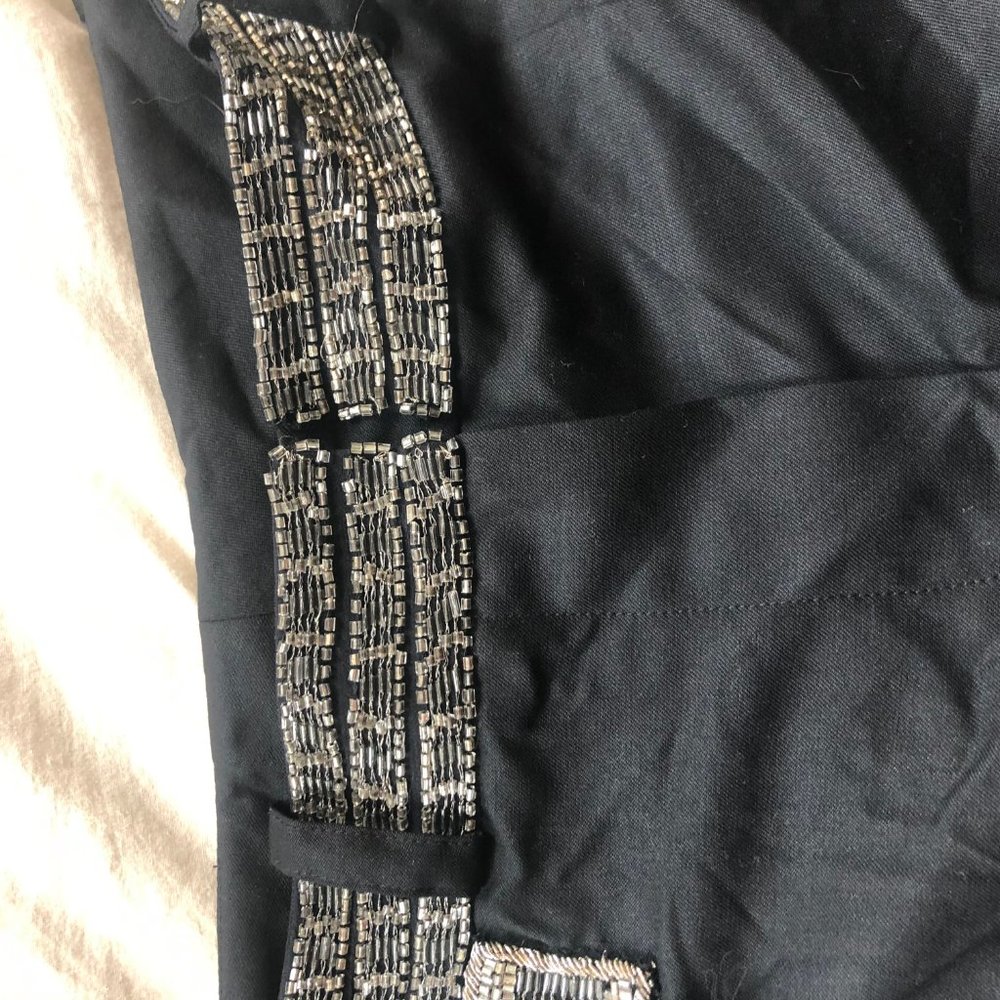 Black and Silver Beaded 90's flare pants - Picture 7 of 7